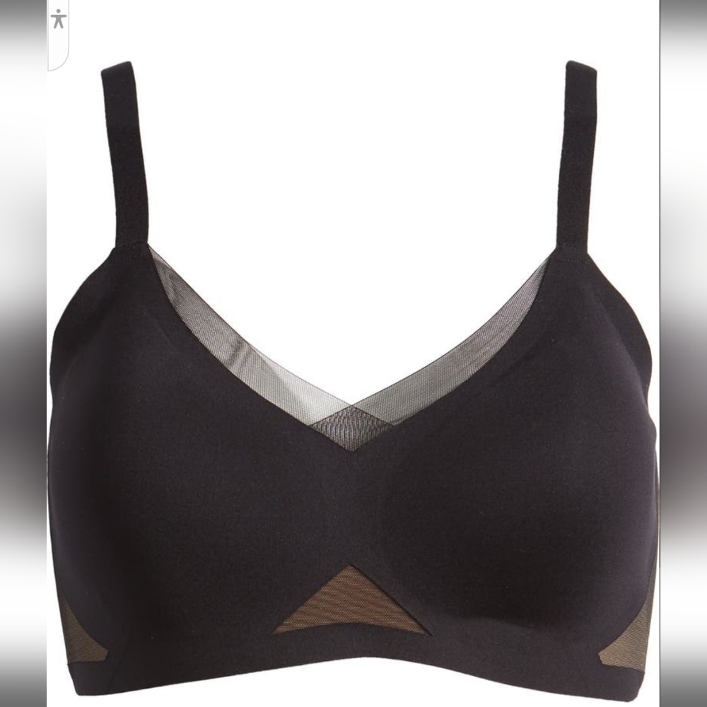 Honeylove Black Mesh Detail Bra Size XL, L  NEW